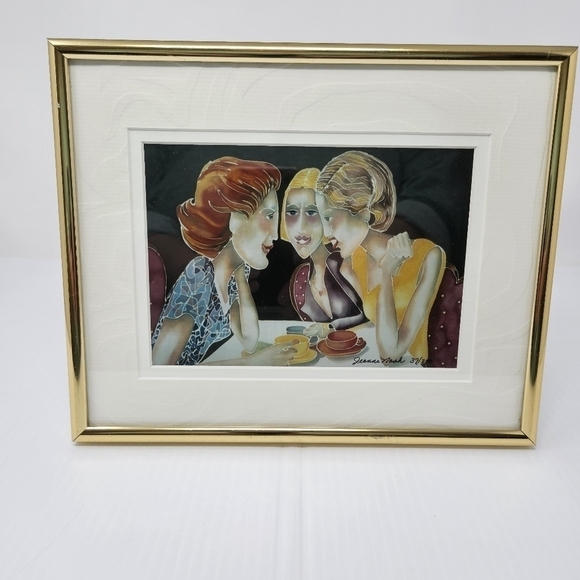 Jeanne Nash Signed Numbered Print Sharing Secrets Women Chat Over Coffee Framed - Picture 10 of 10